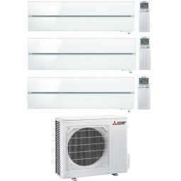 CONDIZIONATORE MITSUBISHI KIRIGAMINE STYLE BIANCO TRIAL SPLIT 9000+9000+18000 BTU INVERTER R32 MXZ-3F68VF A++ WIFI