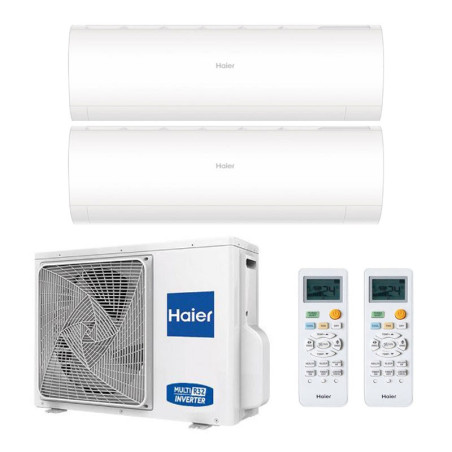 CONDIZIONATORE HAIER PEARL DUAL SPLIT 7000+7000 BTU INVERTER R32 2U...