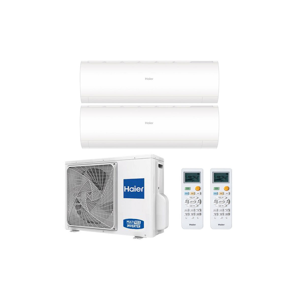 CONDIZIONATORE HAIER PEARL DUAL SPLIT 7000+7000 BTU INVERTER R32 2U...