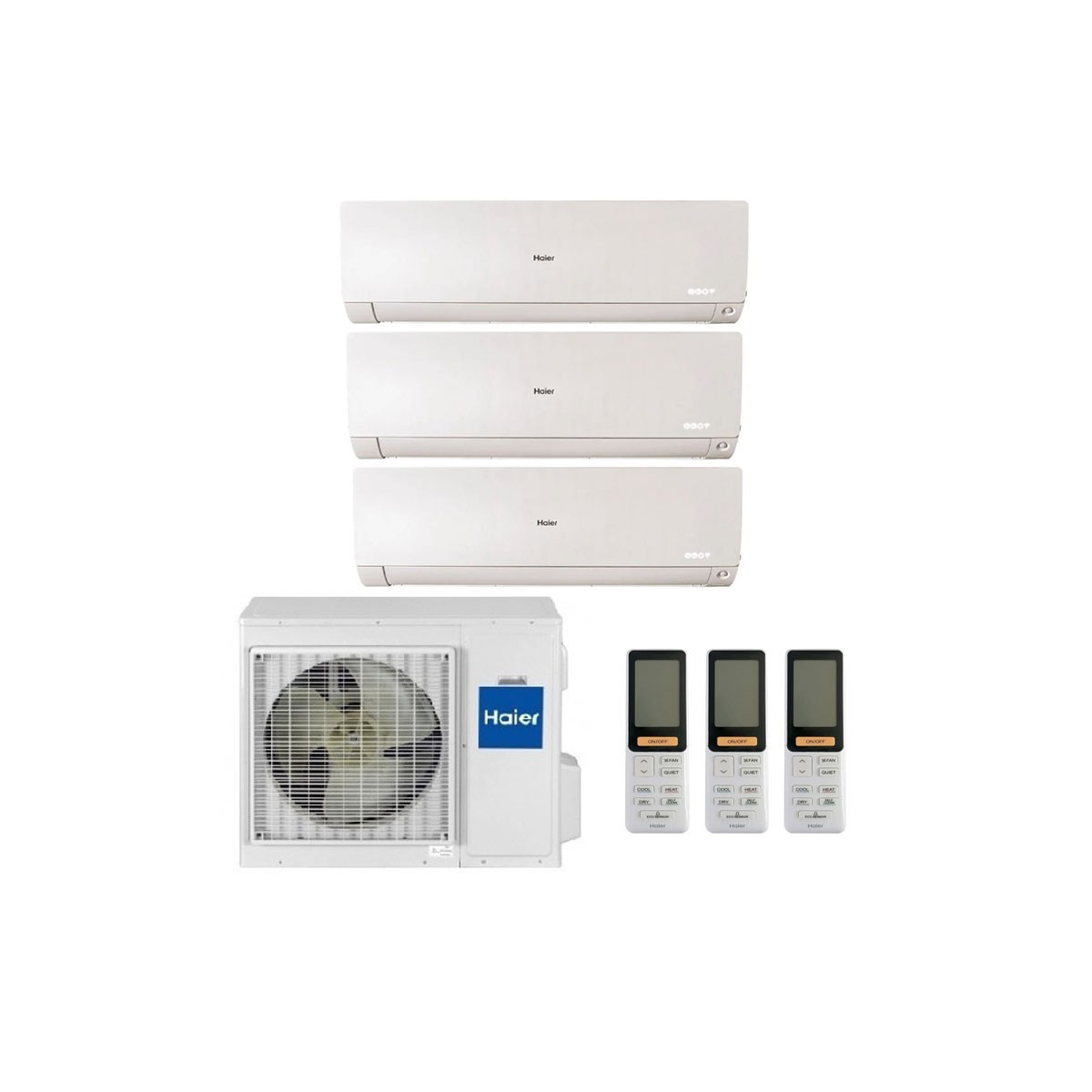 CONDIZIONATORE HAIER FLEXIS PLUS TRIAL SPLIT 7000+9000+15000 BTU INVERTER R32 3U70S2SR5FA A++ WIFI