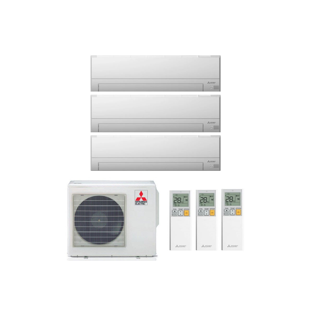 CONDIZIONATORE MITSUBISHI MSZ-BT TRIAL SPLIT 7000+7000+9000 BTU INVERTER R32 MXZ-3F54VF A+++ WIFI