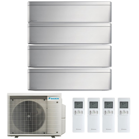 CONDIZIONATORE DAIKIN STYLISH SILVER QUADRI SPLIT 9000+9000+9000+9000 BTU INVERTER R32 4MXM68 A+++ WIFI