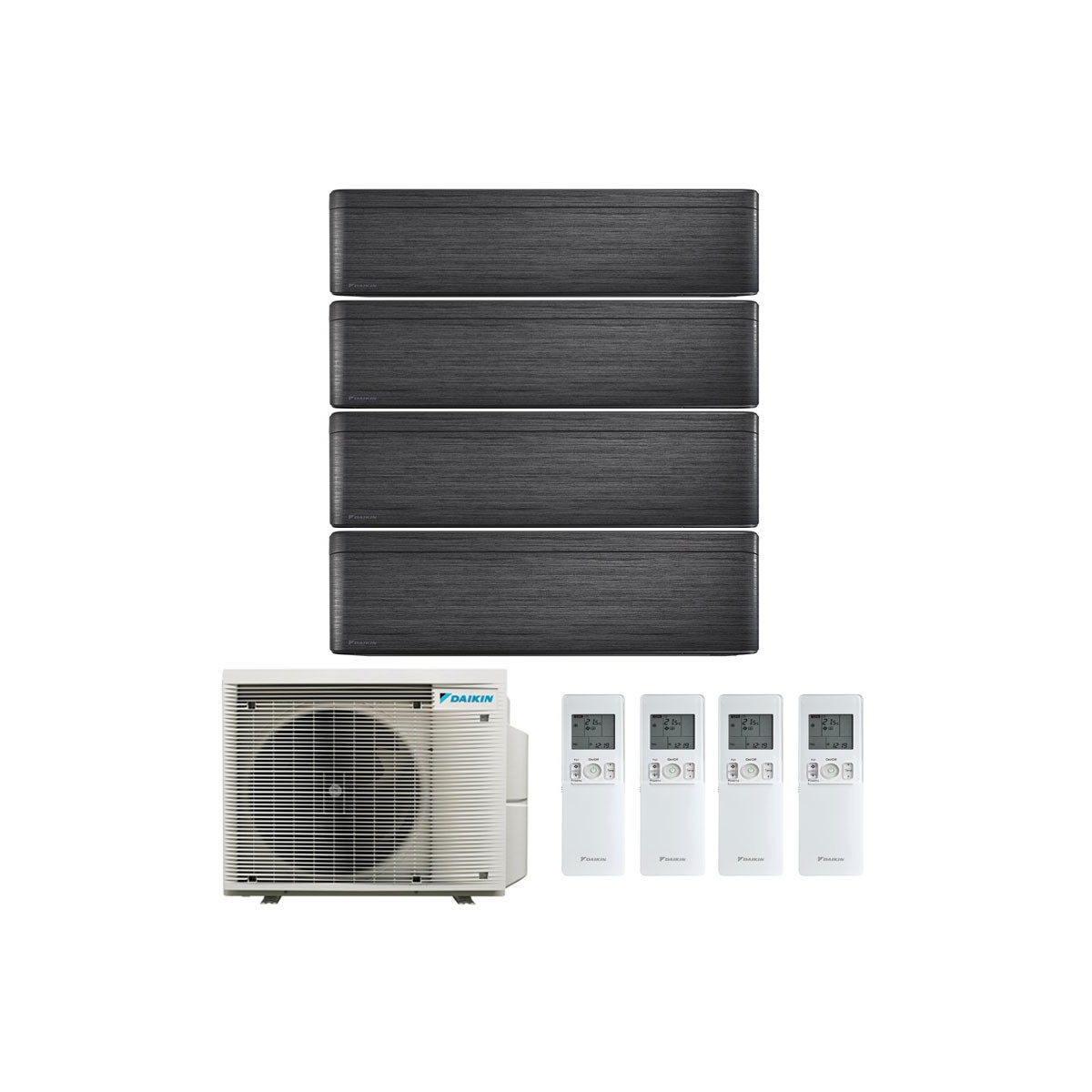 CONDIZIONATORE DAIKIN STYLISH REAL BLACKWOOD QUADRI SPLIT 9000+9000+9000+9000 BTU INVERTER R32 4MXM68 A+++ WIFI