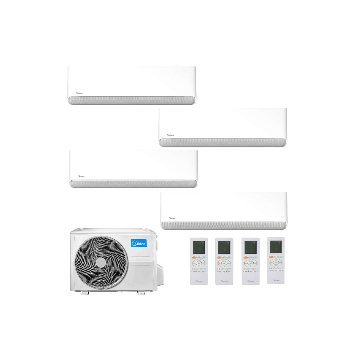 CONDIZIONATORE MIDEA BREEZELESS E QUADRI SPLIT 9000+9000+9000+9000 BTU INVERTER R32 M4OE-28HFN8-Q A++ WIFI