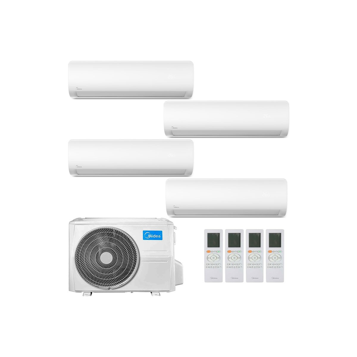 CONDIZIONATORE MIDEA EXTREME QUADRI SPLIT 9000+9000+9000+9000 BTU INVERTER R32 M4OB-36HFN8-Q A++ WIFI