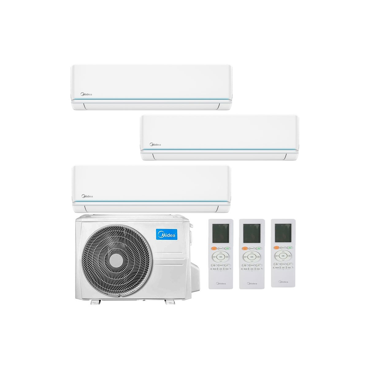 CONDIZIONATORE MIDEA EVOLUTION TRIAL SPLIT 9000+9000+9000 BTU INVER...