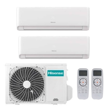 CONDIZIONATORE HISENSE ECOSENSE DUAL SPLIT 7000+7000 BTU INVERTER R...