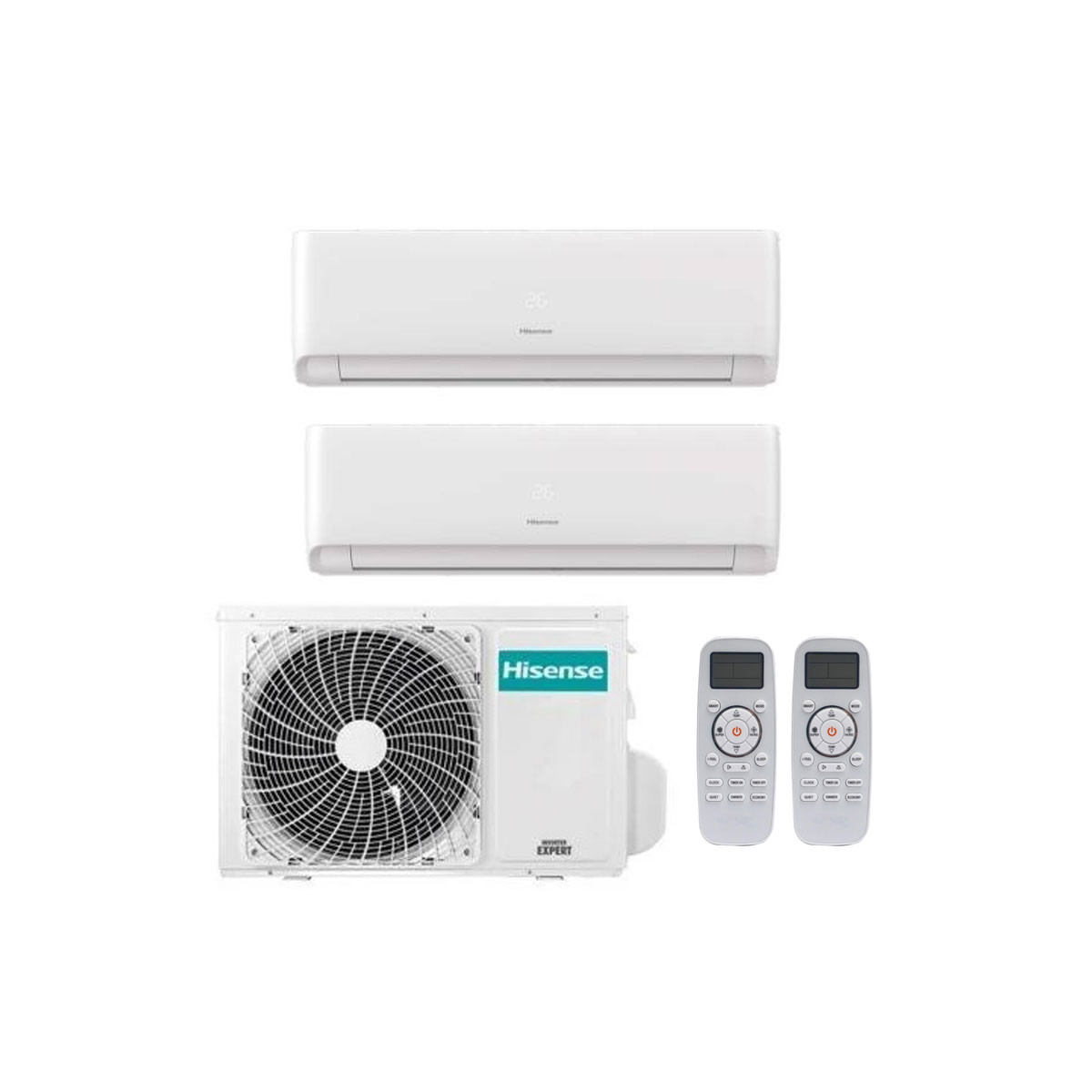 CONDIZIONATORE HISENSE ECOSENSE DUAL SPLIT 7000+9000 BTU INVERTER R...