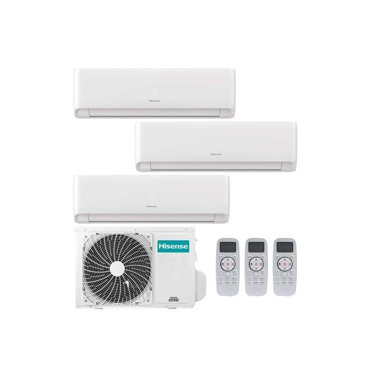 CONDIZIONATORE HISENSE ECOSENSE TRIAL SPLIT 9000+12000+12000 BTU IN...