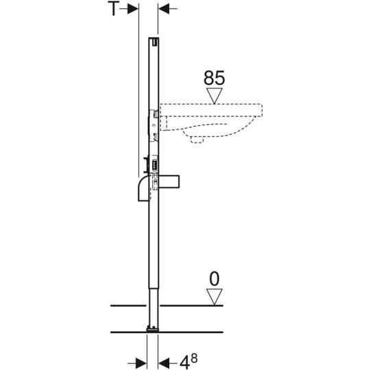 MODULO GEBERIT DUOFIX 111.432.00.2 PER LAVABO 112 CM IN ACCIAIO