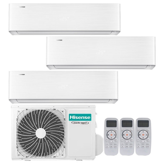 CONDIZIONATORE HISENSE PRO X TRIAL SPLIT 9000+12000+12000 BTU INVERTER R32 3AMW72U4RJC A++ WIFI