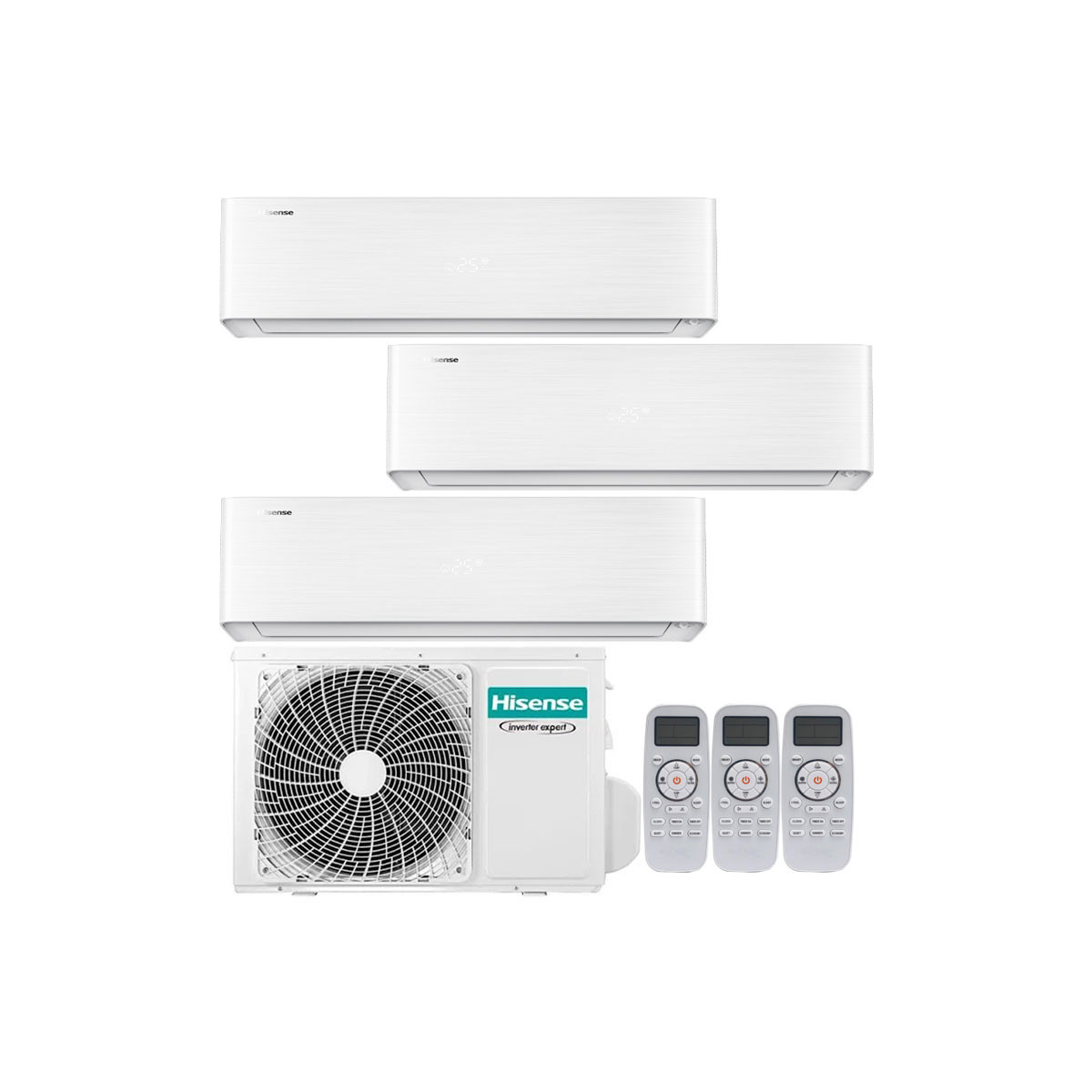 CONDIZIONATORE HISENSE PRO X TRIAL SPLIT 9000+12000+12000 BTU INVERTER R32 3AMW72U4RJC A++ WIFI